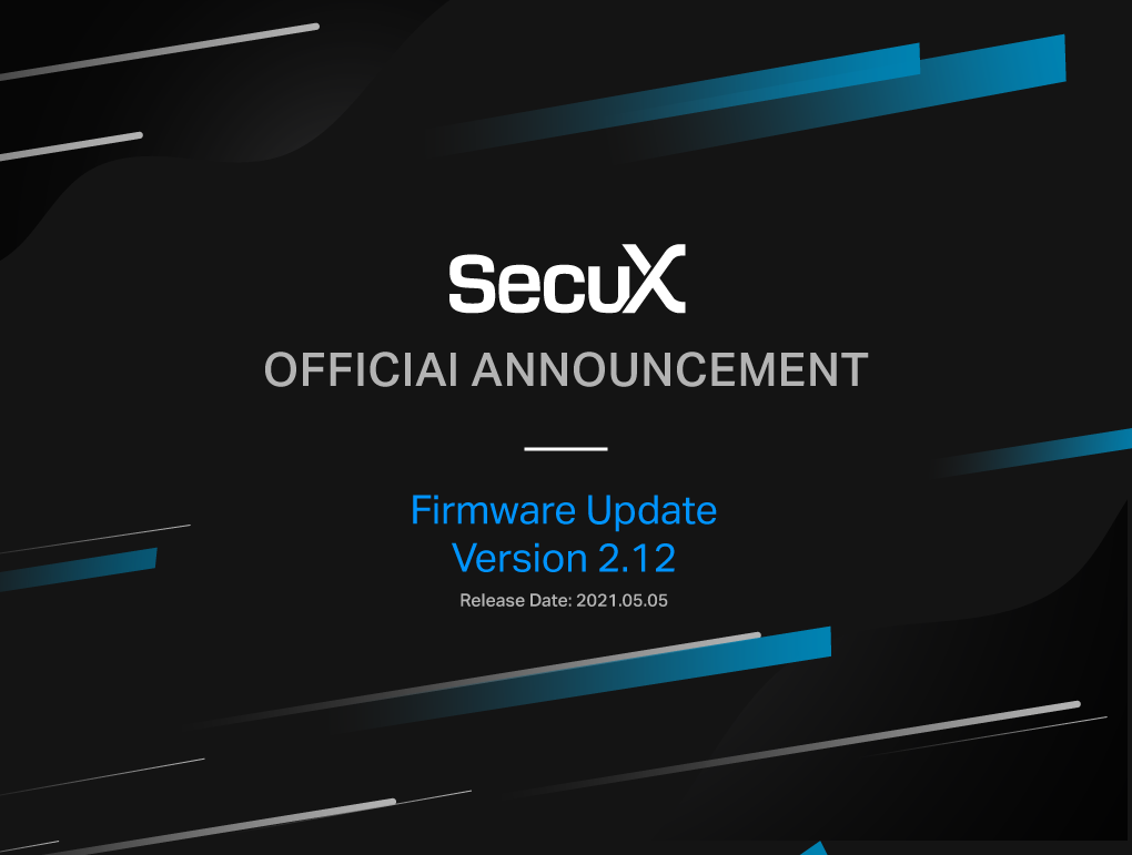 SecuX Official Announcement: Firmware Update Version 2.12